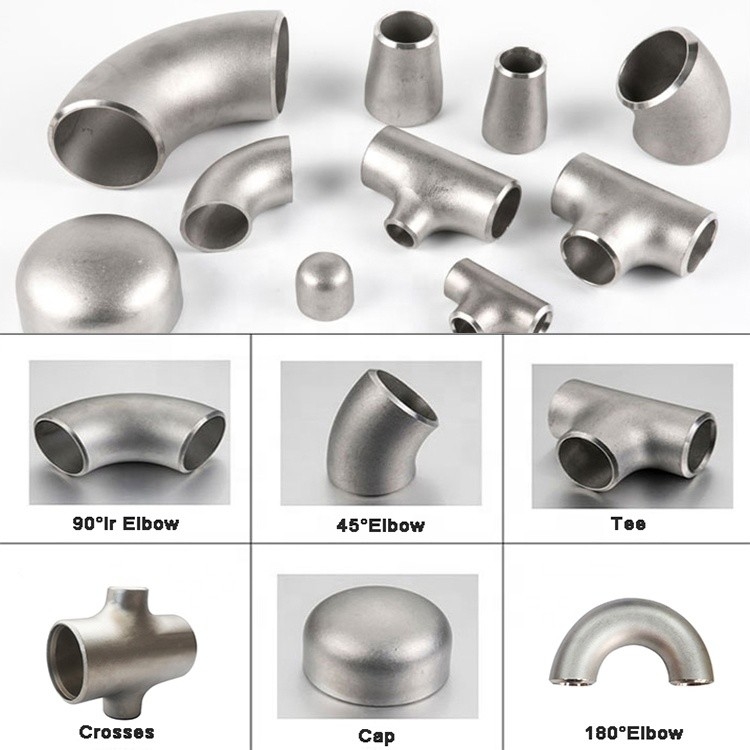 Pipe Fitting Butt Weld Stainless Steel 316L Sanitary Bevel End Long Radius 90 Degree Elbow