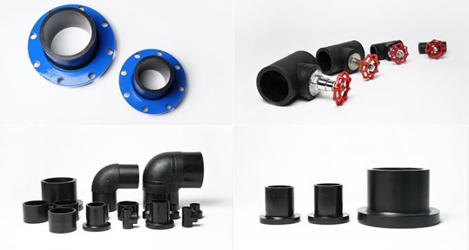 HDPE Düz Konnektör 4 İnç 25mm Alın Kaynak Soket Kaynak Pn16 HDPE Boru Ek Parçaları 5