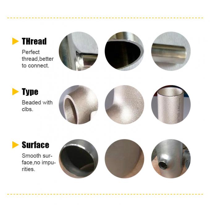 ASME B16.9 TR Kumlu paslanmaz çelik katmanları TEE 1/8 "-60" Butt kaynaklı SS boru montajı 1