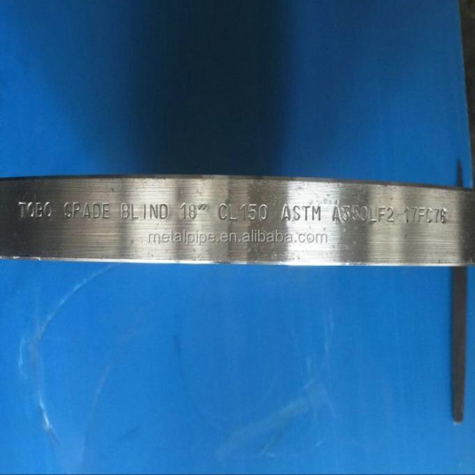 METAL Spade Blind Flange Paslanmaz çelik ASTM A350 LF2 18" Class150 Boru Fittings Flange 2