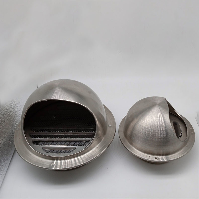 Air Vent 304 Stainless Steel 6 Inch Round Exhaust Grille Louvered Silver