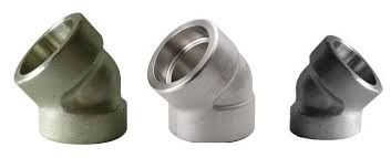 Stainless Steel Elbow Pipe Fittings 45 Degree Socket Weld Long Radius Elbow Forged Fittings