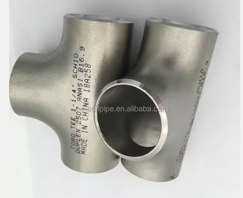 Pipe Fitting ASME SS304 / SS316L B16.9 Stainless Steel S32205 1/2" SCH80S GB/T12459 High Polished Equal Tee
