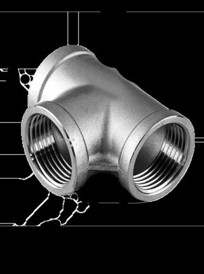 DN 2'' * 1'' SCH STD Forged Pipe Fittings Threaded Reducer Tee ANSI B16.9